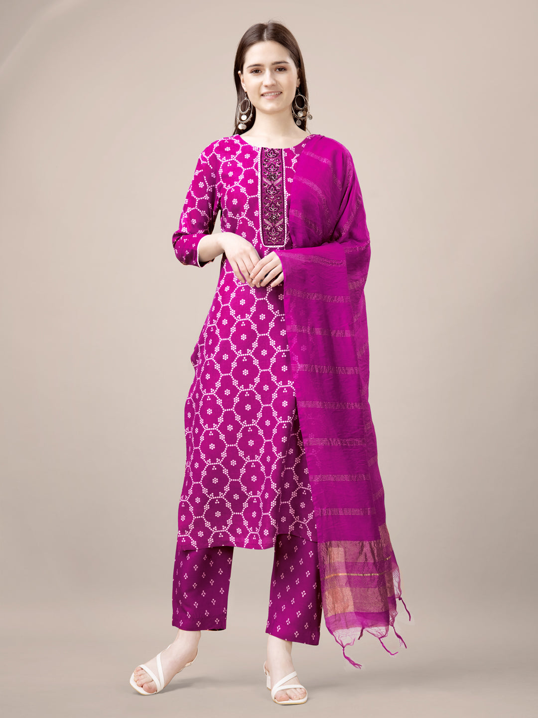 Ira Embroidered Straight Kurta Suit Set