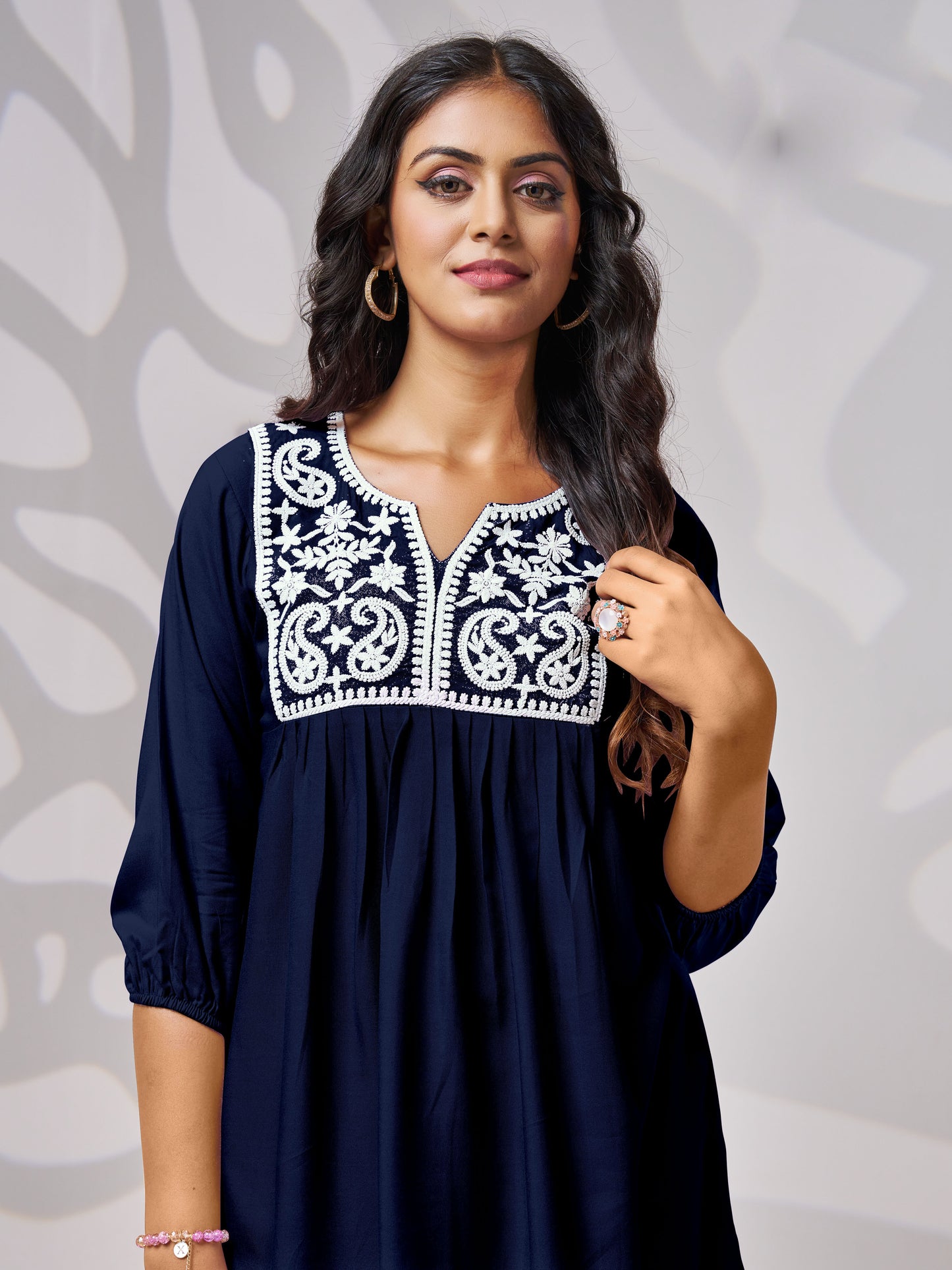 Fancy Embroidered Tops Regular Wear