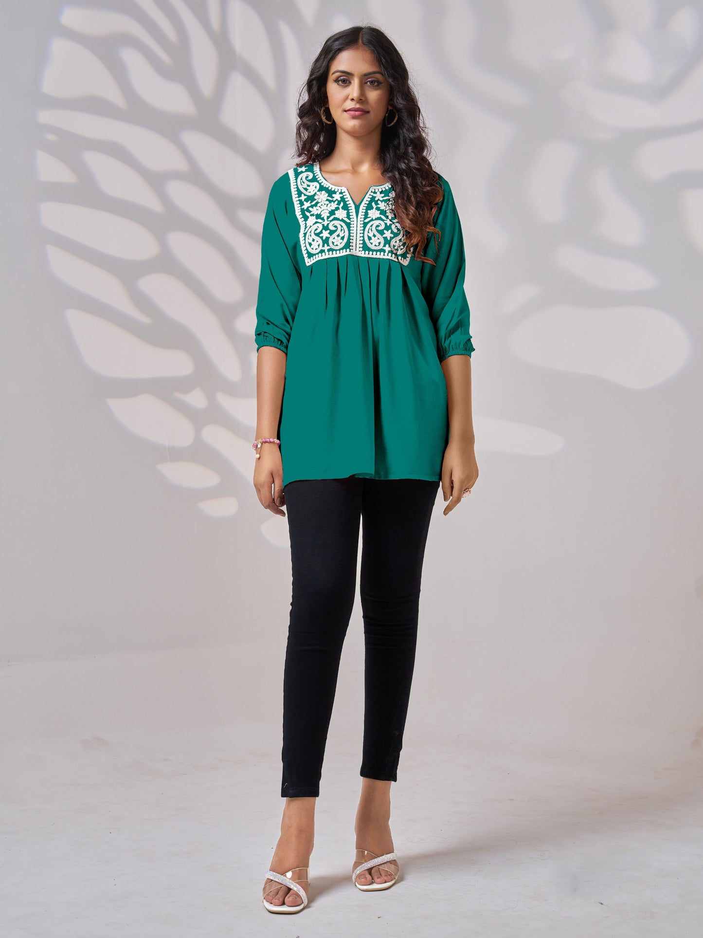 Fancy Embroidered Tops Regular Wear