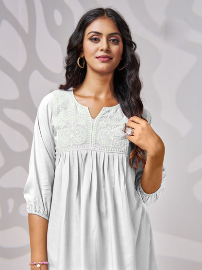 Fancy Embroidered Tops Regular Wear