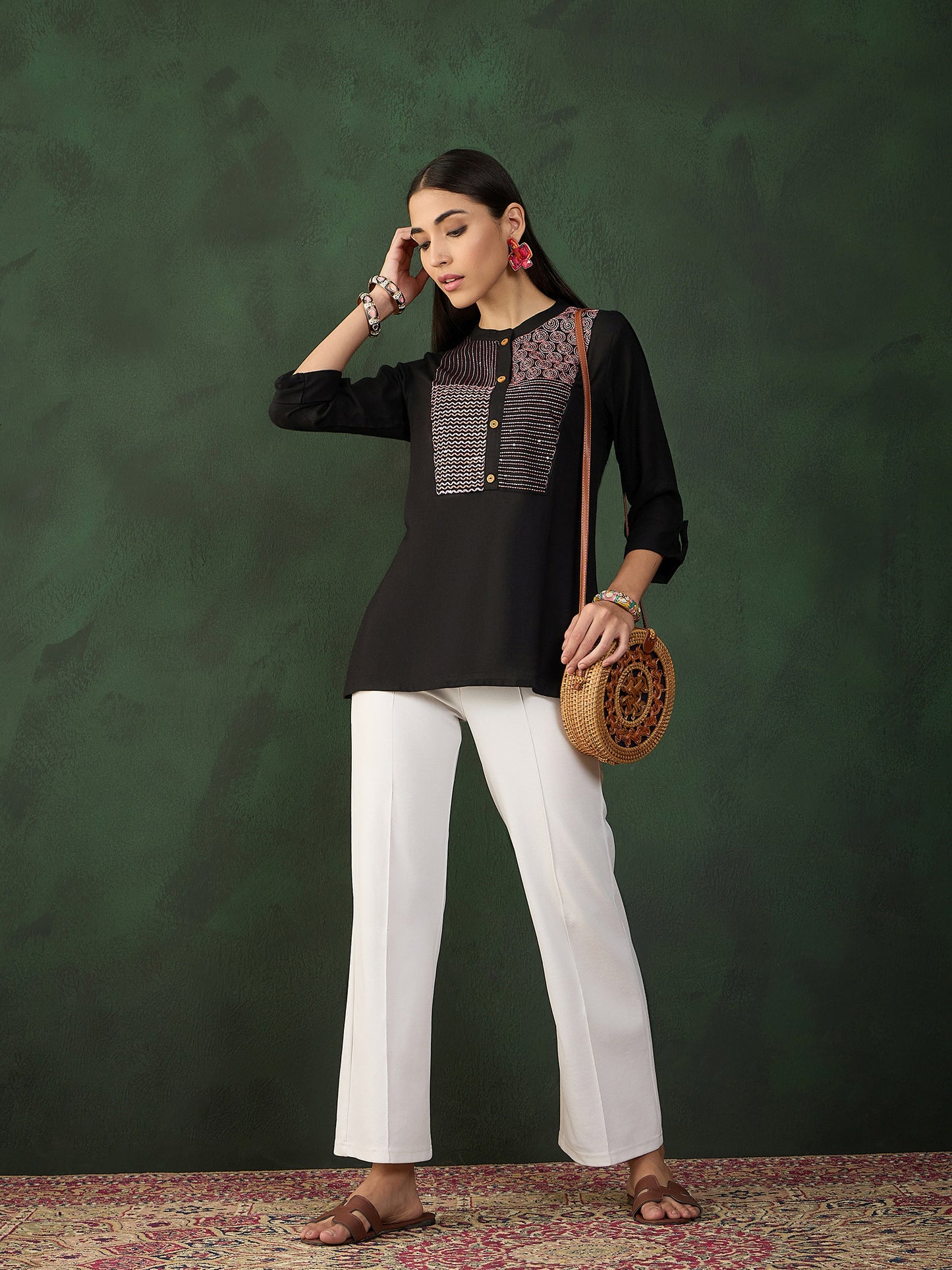 Embroidery Work Readymade Short Kurti