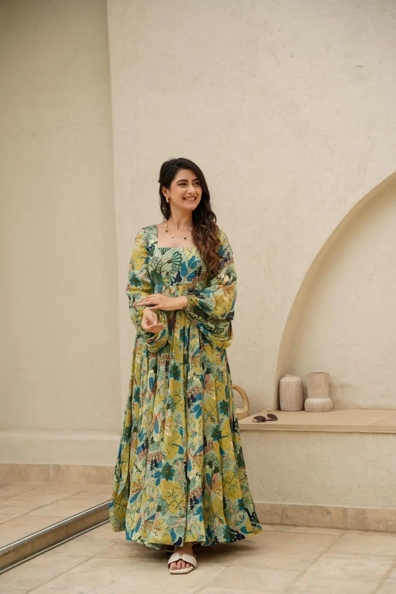 Heavy Chinon Anarkali Gown