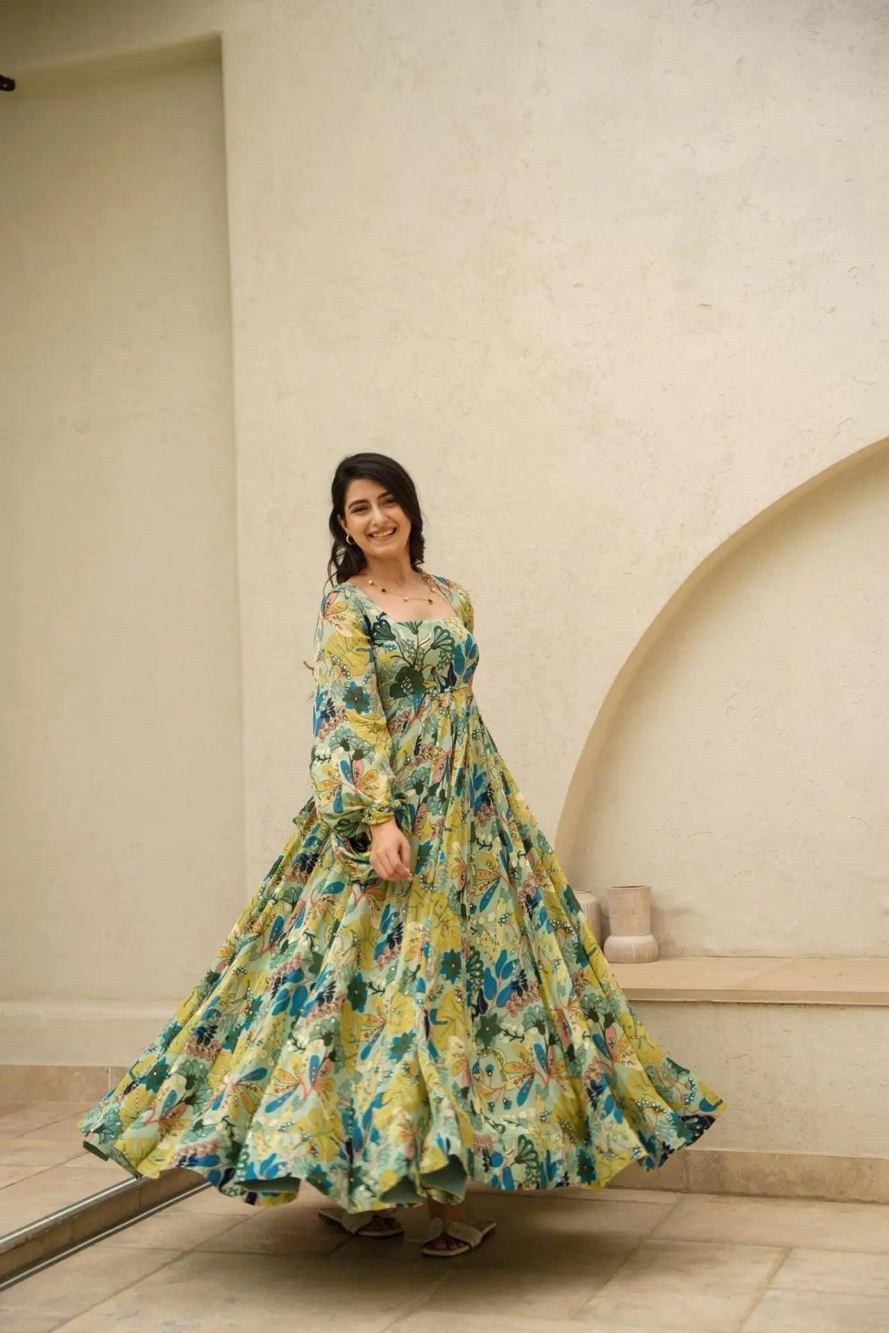 Heavy Chinon Anarkali Gown