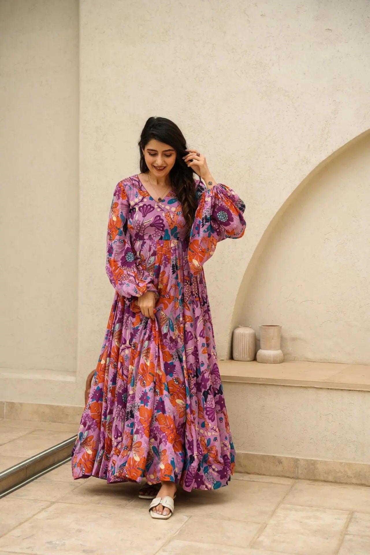 Heavy Chinon Anarkali Gown