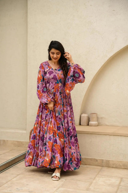 Heavy Chinon Anarkali Gown