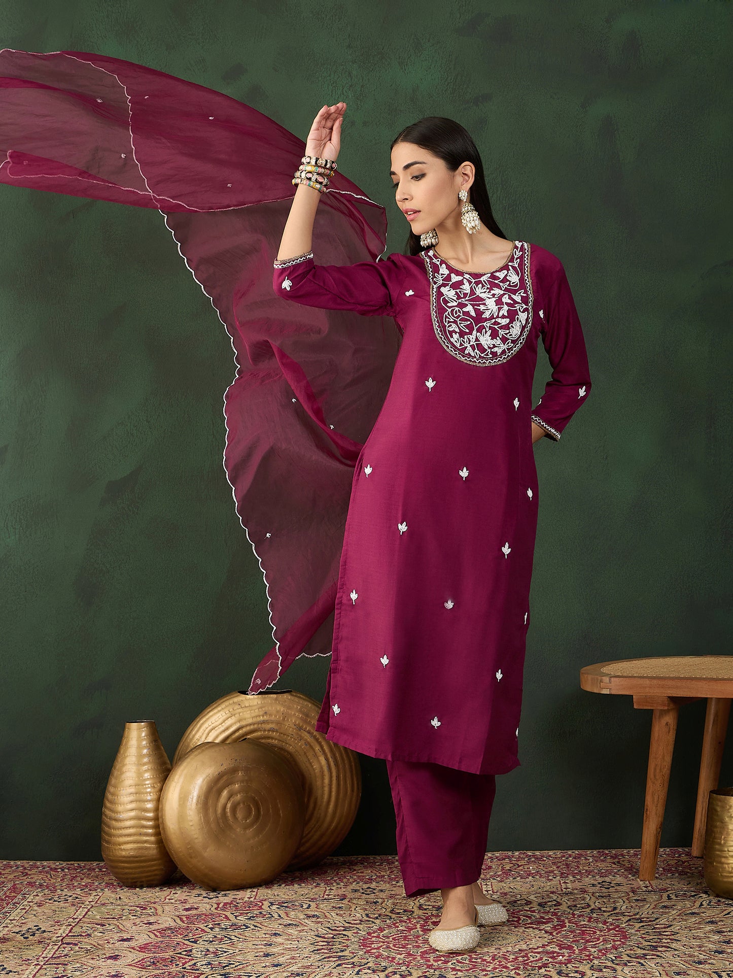 Embroidered Muslin Festival Wear Salwar Kameez