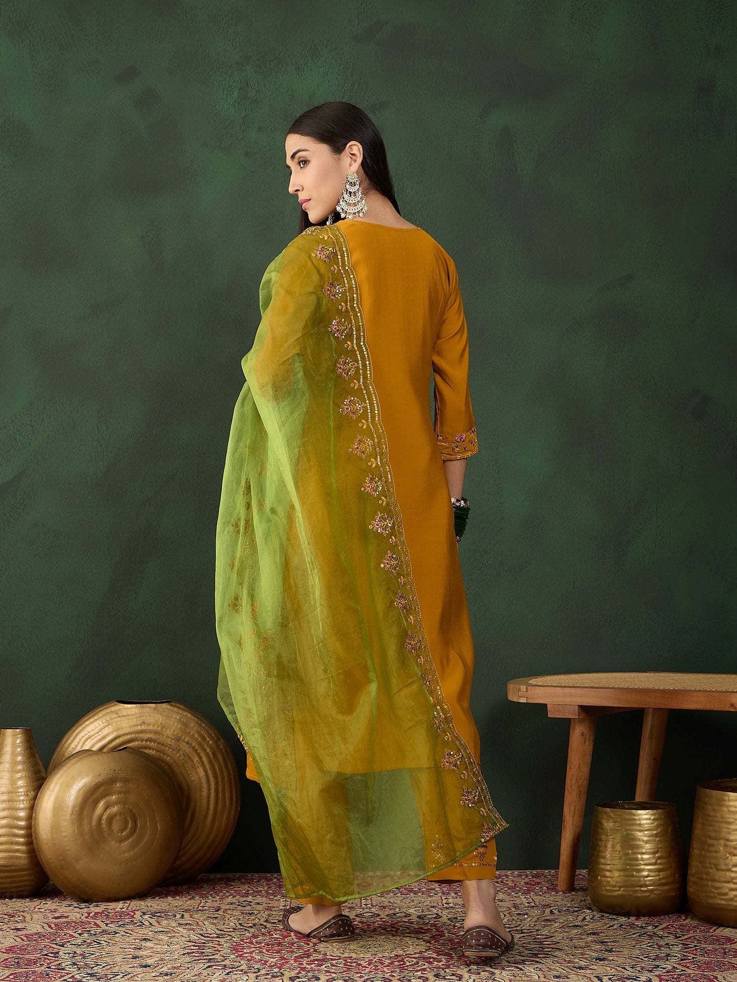 Embroidered Chinon Silk Salwar Kameez