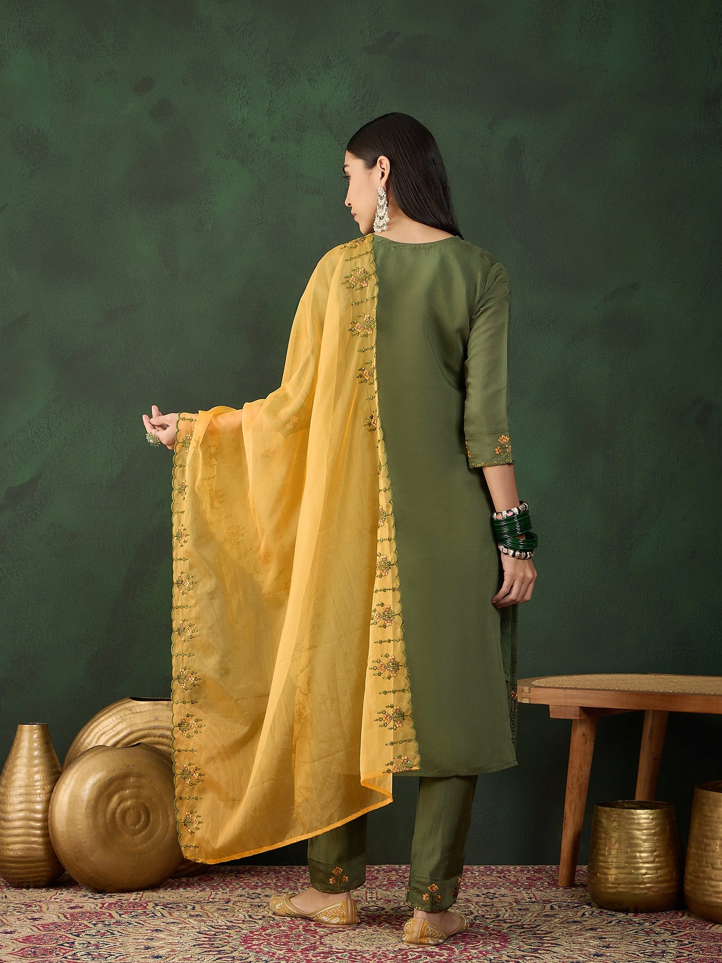 Embroidered Chinon Silk Salwar Kameez