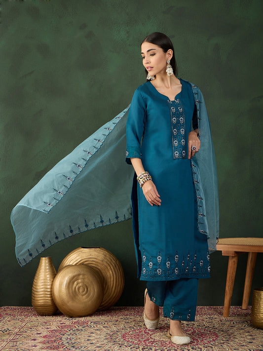 IRA Festive Wear Embroidered Suit Set