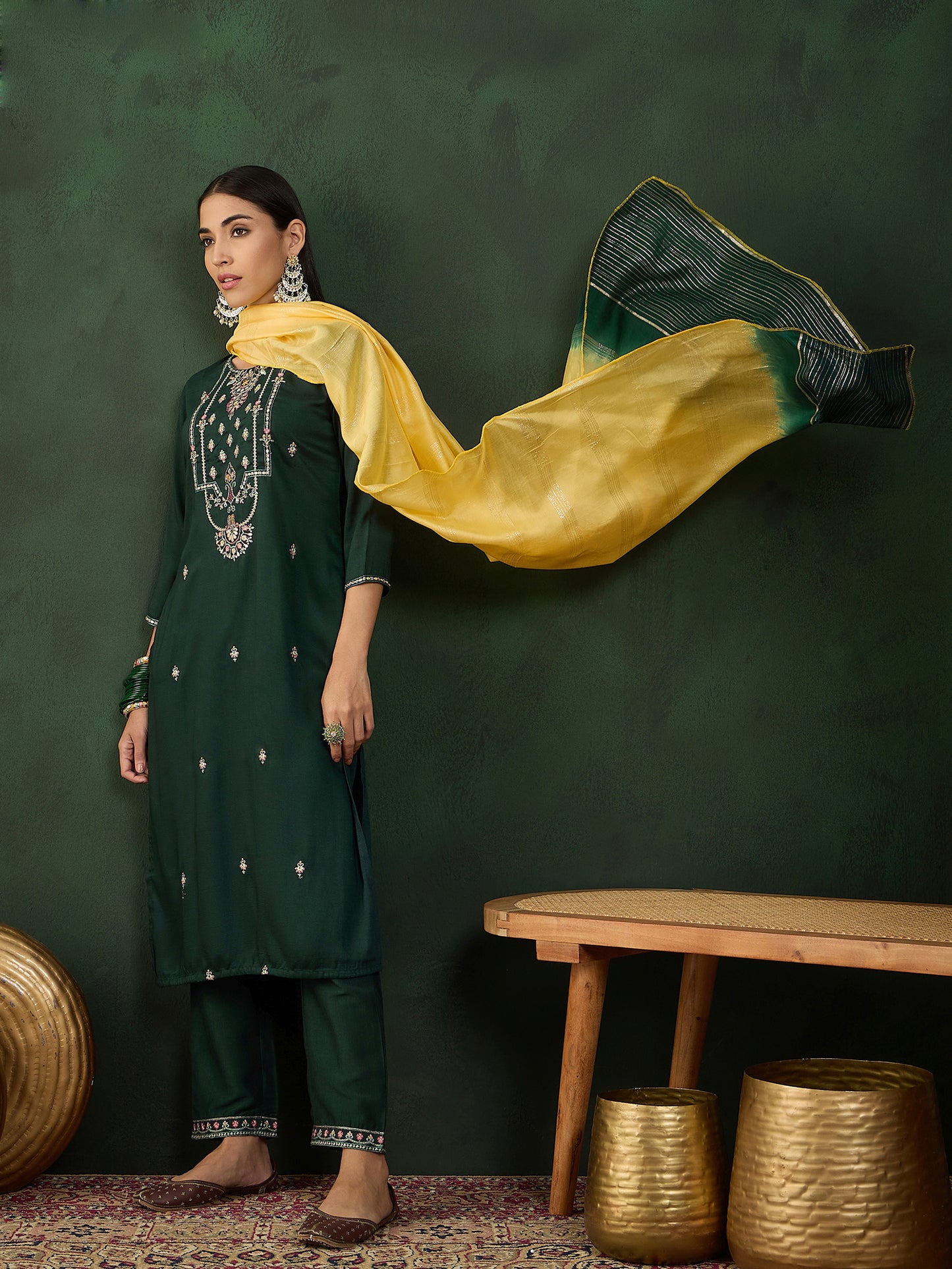 IRA Festive Wear Embroidered Suit Set