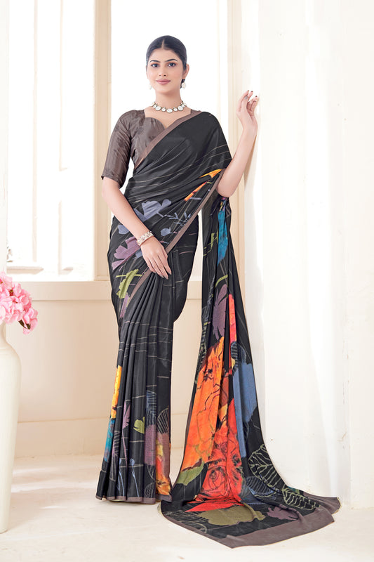 Crepe Soft Silk Party Wear Saree