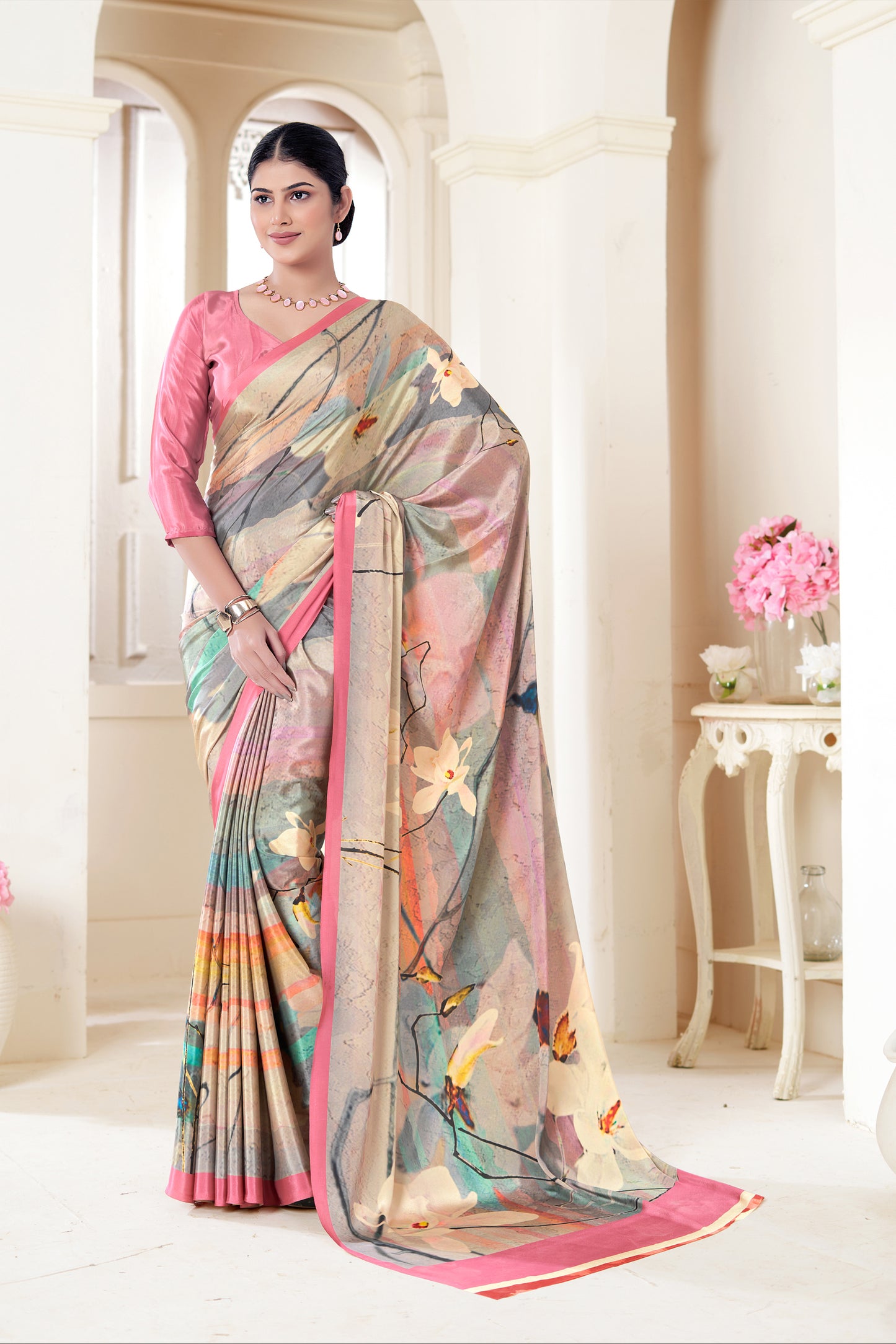 Crepe Soft Silk Party Wear Saree