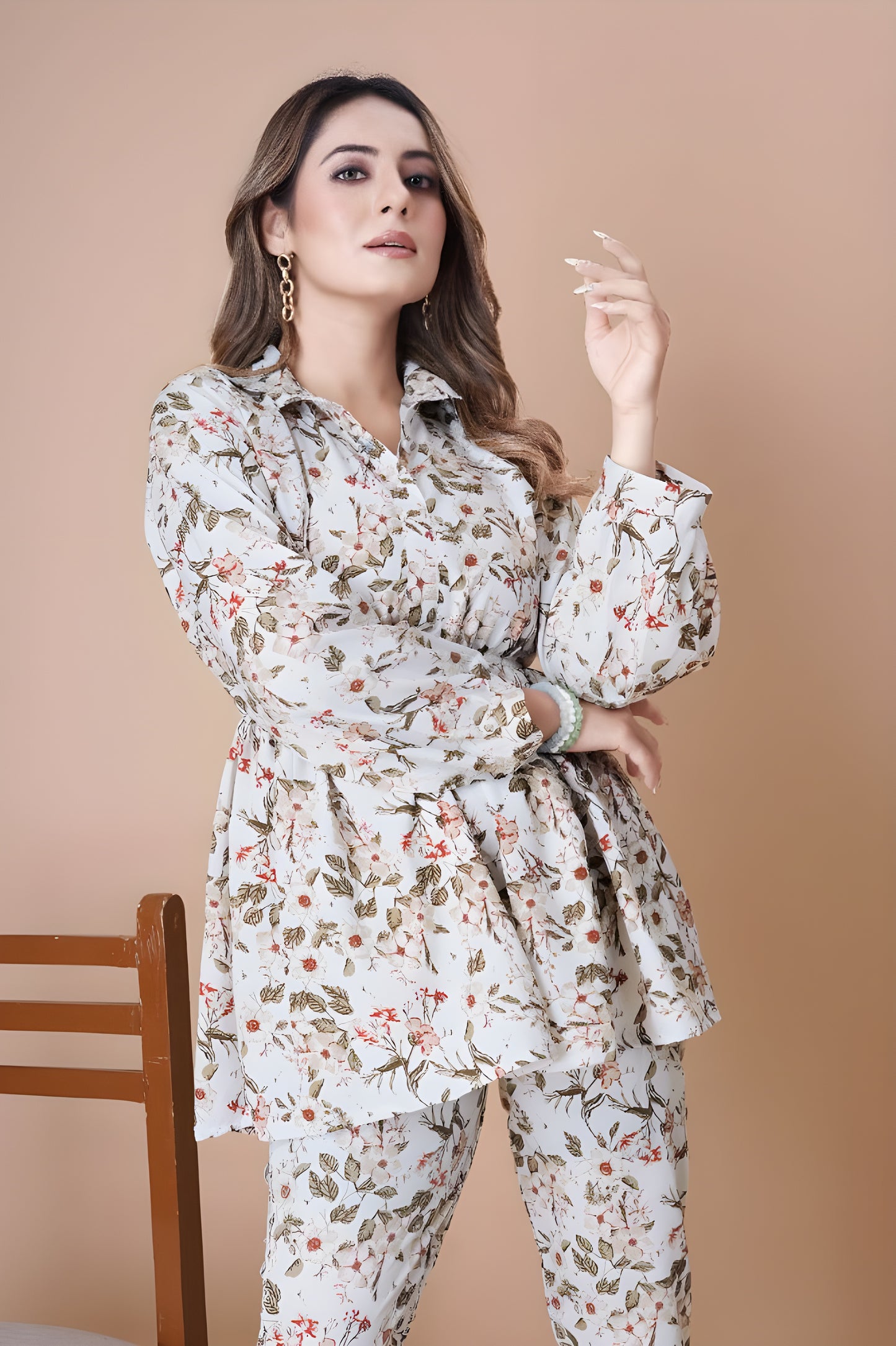 Floral Printed Top and Pant Co-ord Set