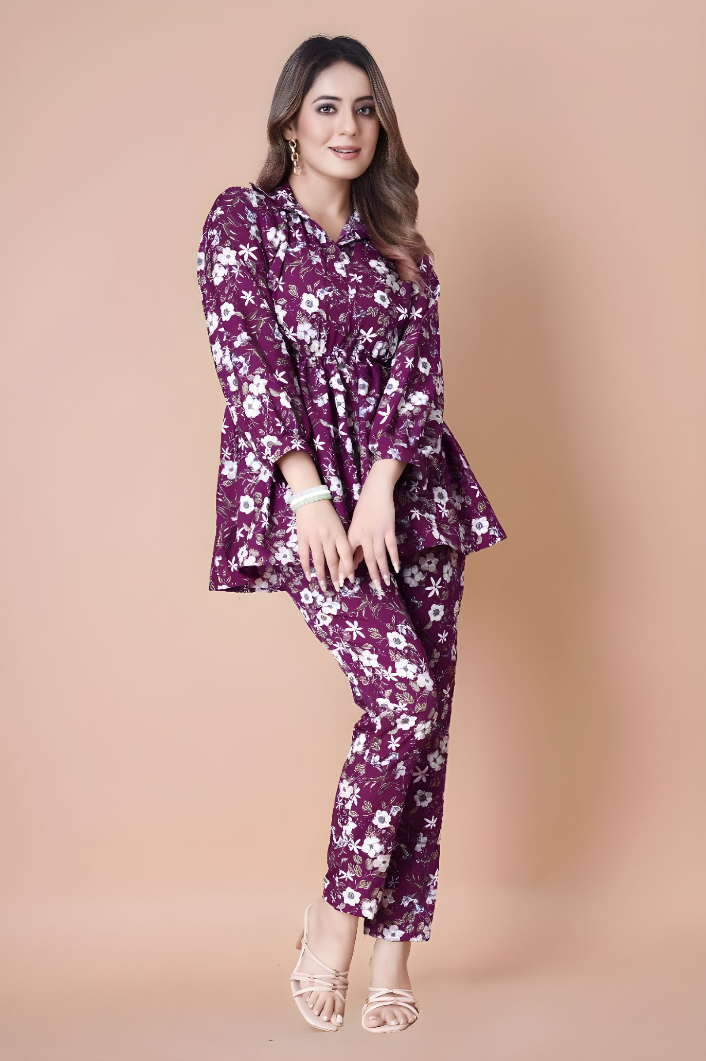 Floral Printed Top and Pant Co-ord Set