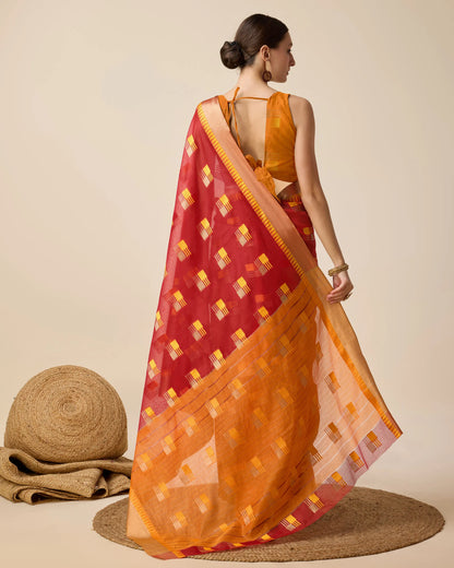 Woven Design Zari Silk Cotton Designer Kota Saree