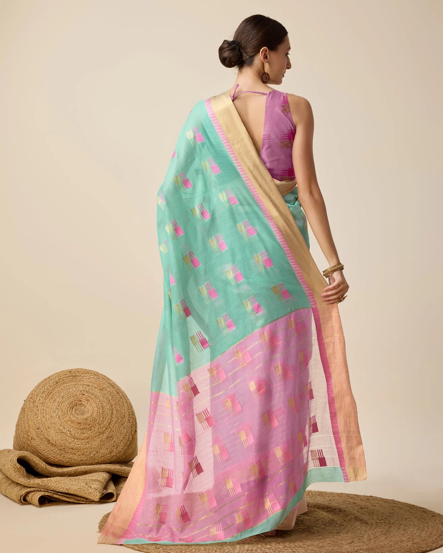 Woven Design Zari Silk Cotton Designer Kota Saree