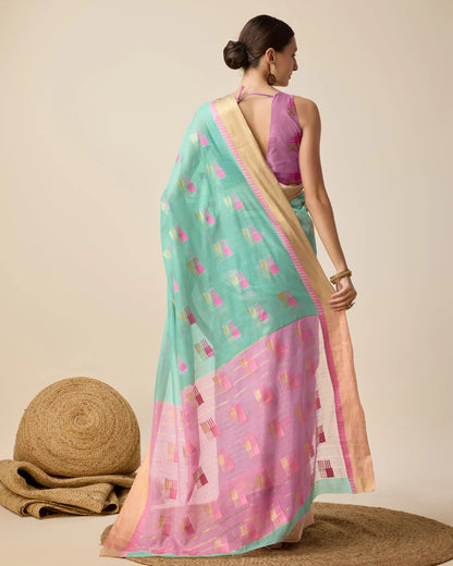 Woven Design Zari Silk Cotton Designer Kota Saree