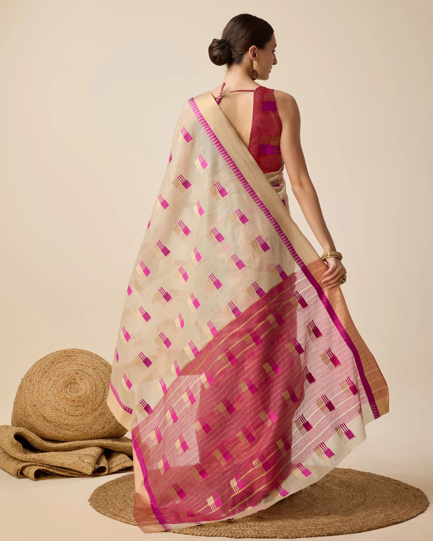 Woven Design Zari Silk Cotton Designer Kota Saree