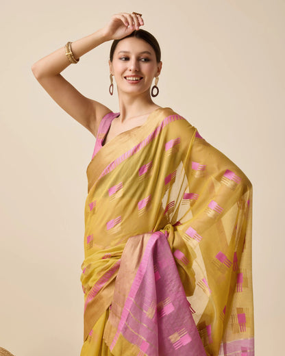 Woven Design Zari Silk Cotton Designer Kota Saree