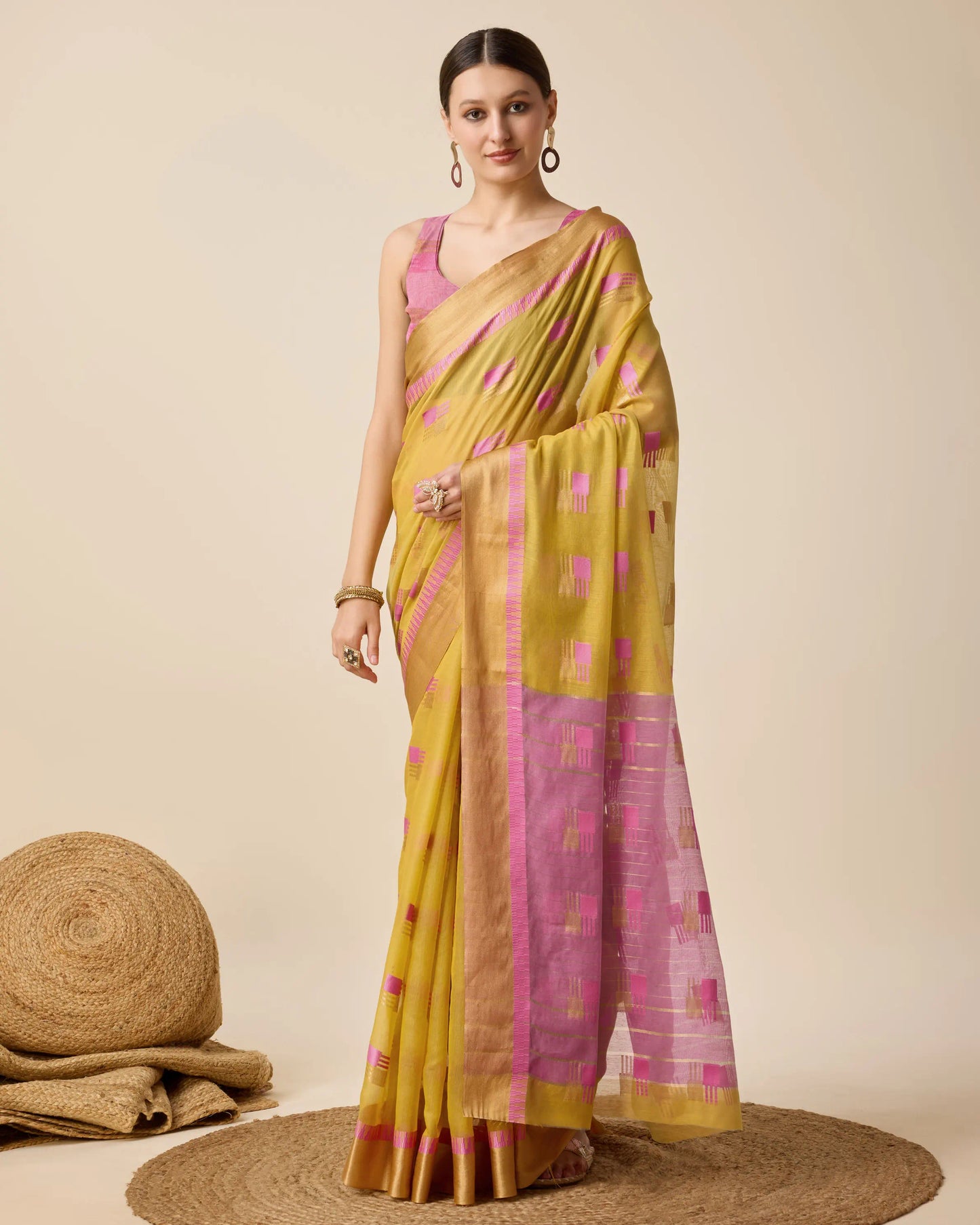 Woven Design Zari Silk Cotton Designer Kota Saree