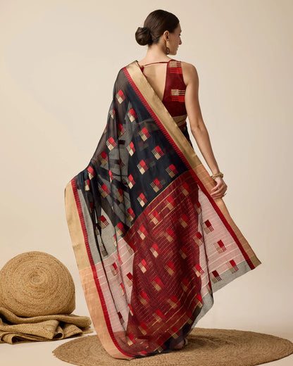 Woven Zari Silk Cotton Designer Kota Saree