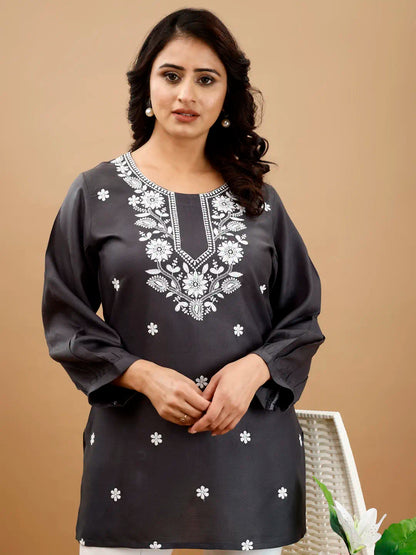 Casual Wear Embroidery Work Readymade Kurti