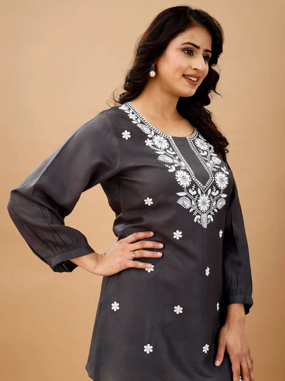 Casual Wear Embroidery Work Readymade Kurti