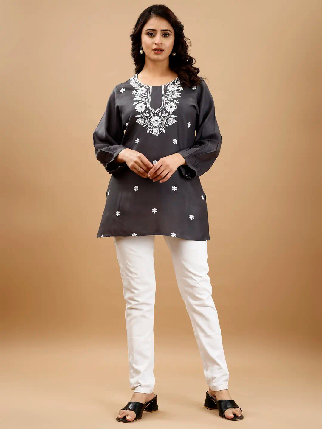 Casual Wear Embroidery Work Readymade Kurti