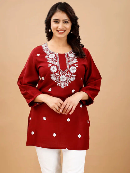 Casual Wear Embroidery Work Readymade Kurti