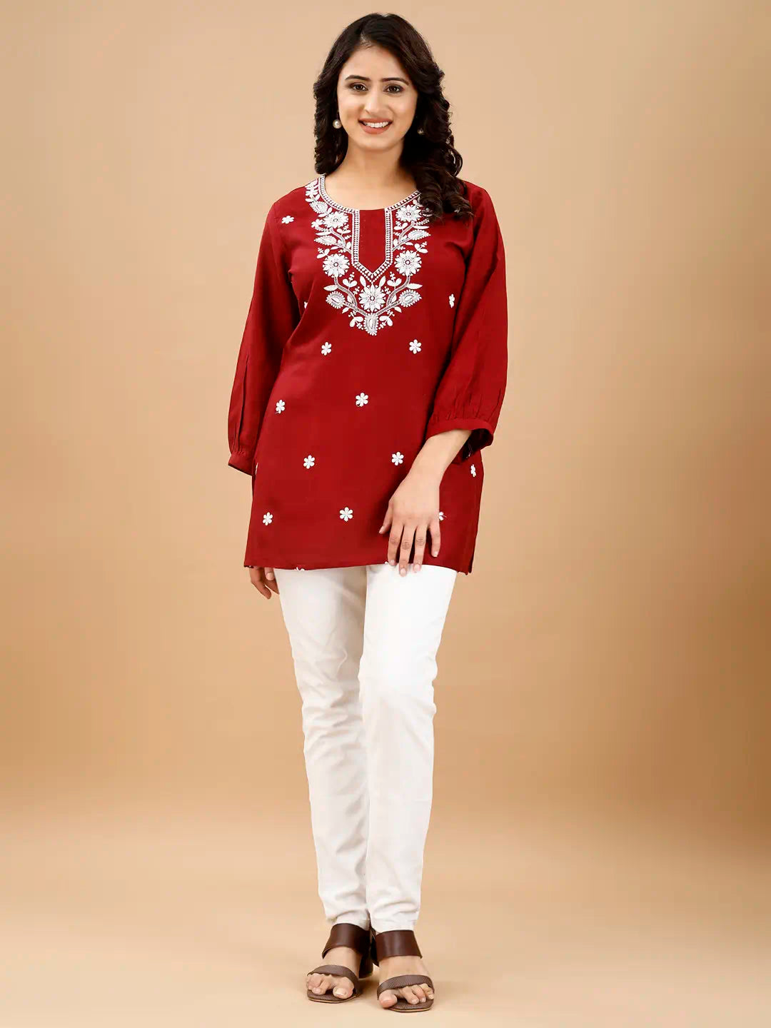 Casual Wear Embroidery Work Readymade Kurti