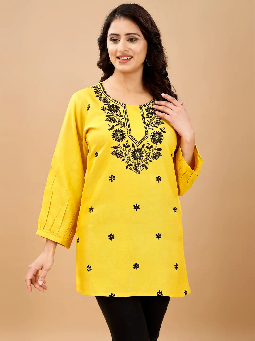 Embroidery Work Readymade Casual Wear Kurti