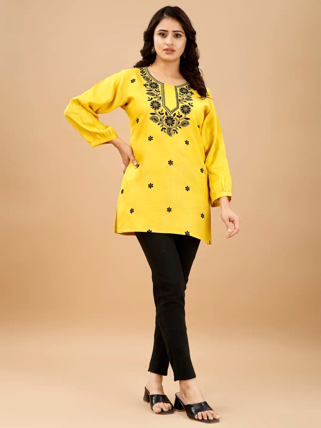 Embroidery Work Readymade Casual Wear Kurti