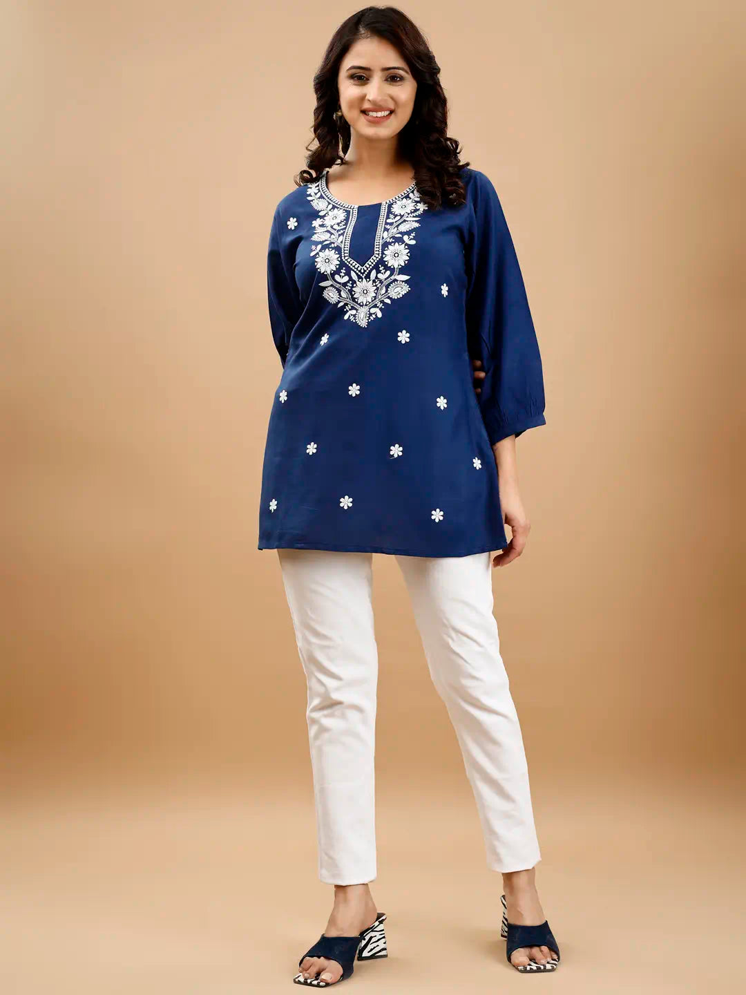 Embroidery Work Readymade Casual Wear Kurti