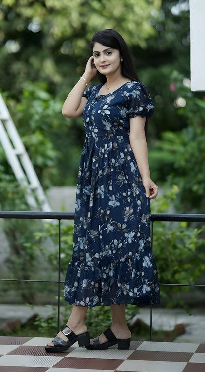 Georgette Printed Frock Style Kurti