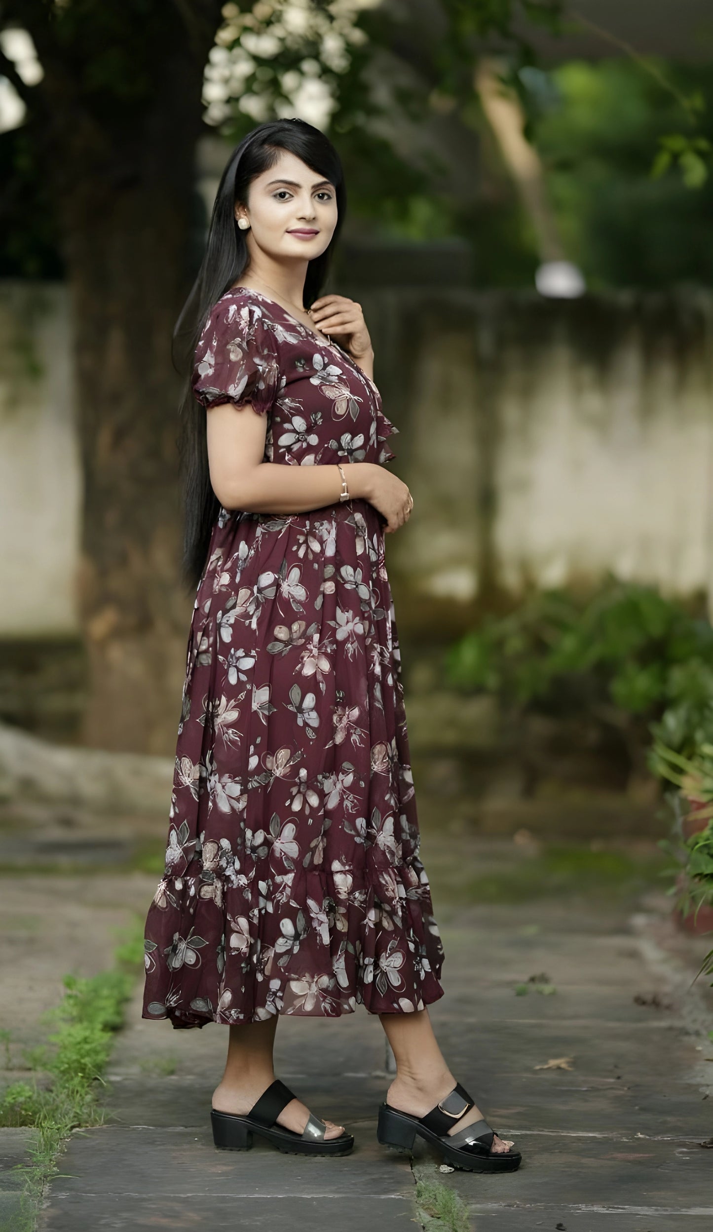 Frock Style Georgette Printed Kurti