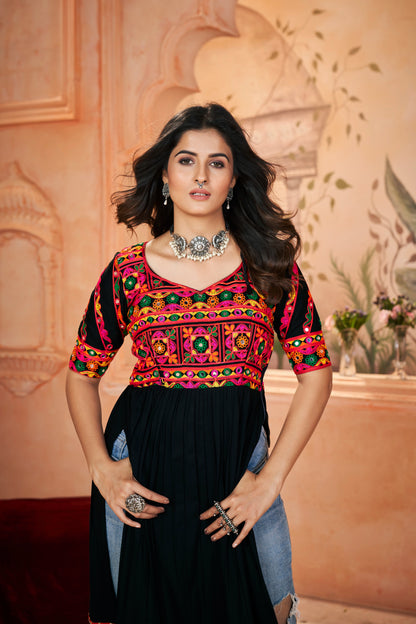 Rayon Casual Kurti with Embroidered