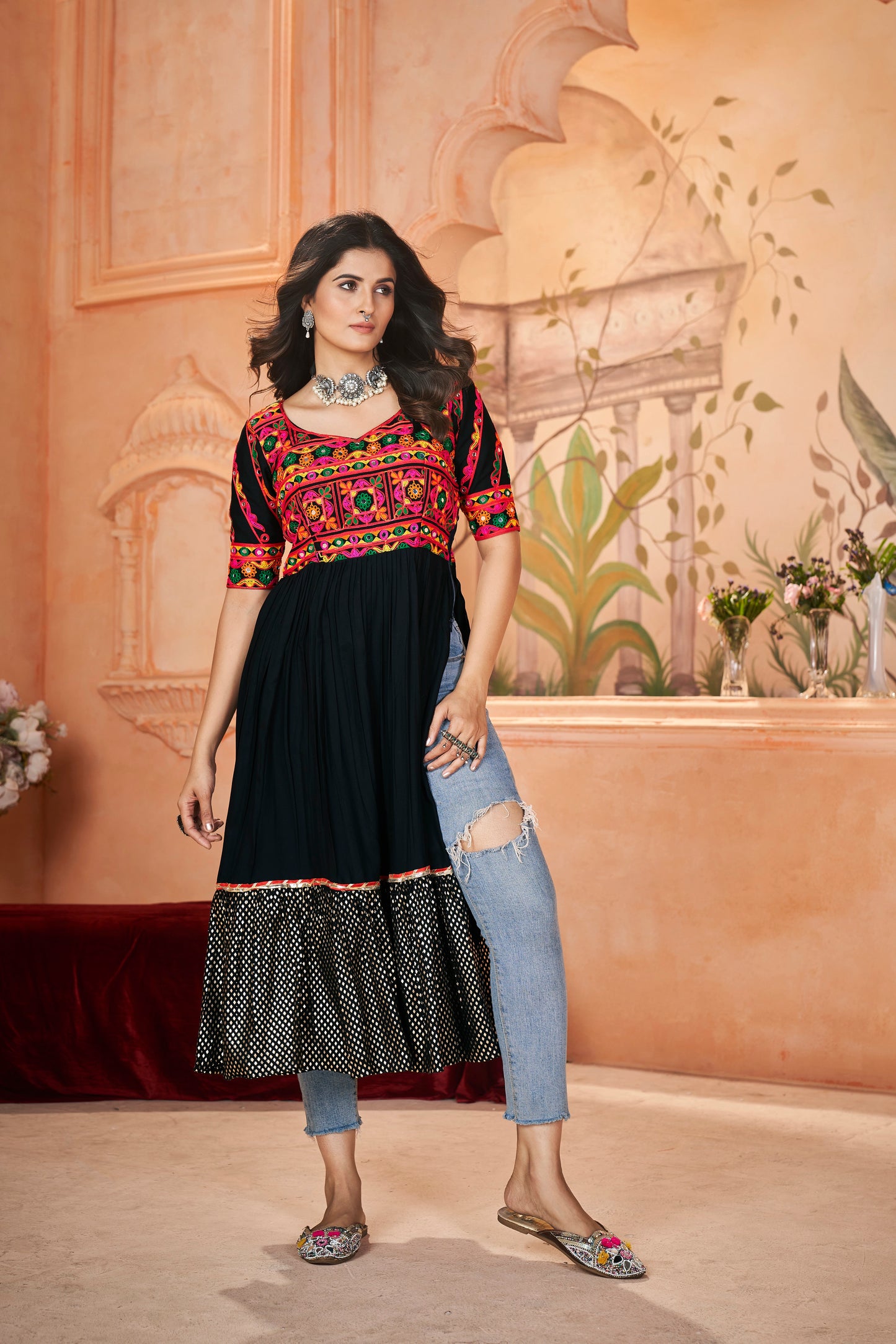 Rayon Casual Kurti with Embroidered