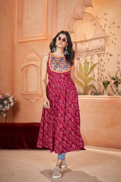 Rayon Casual Kurti with Embroidered