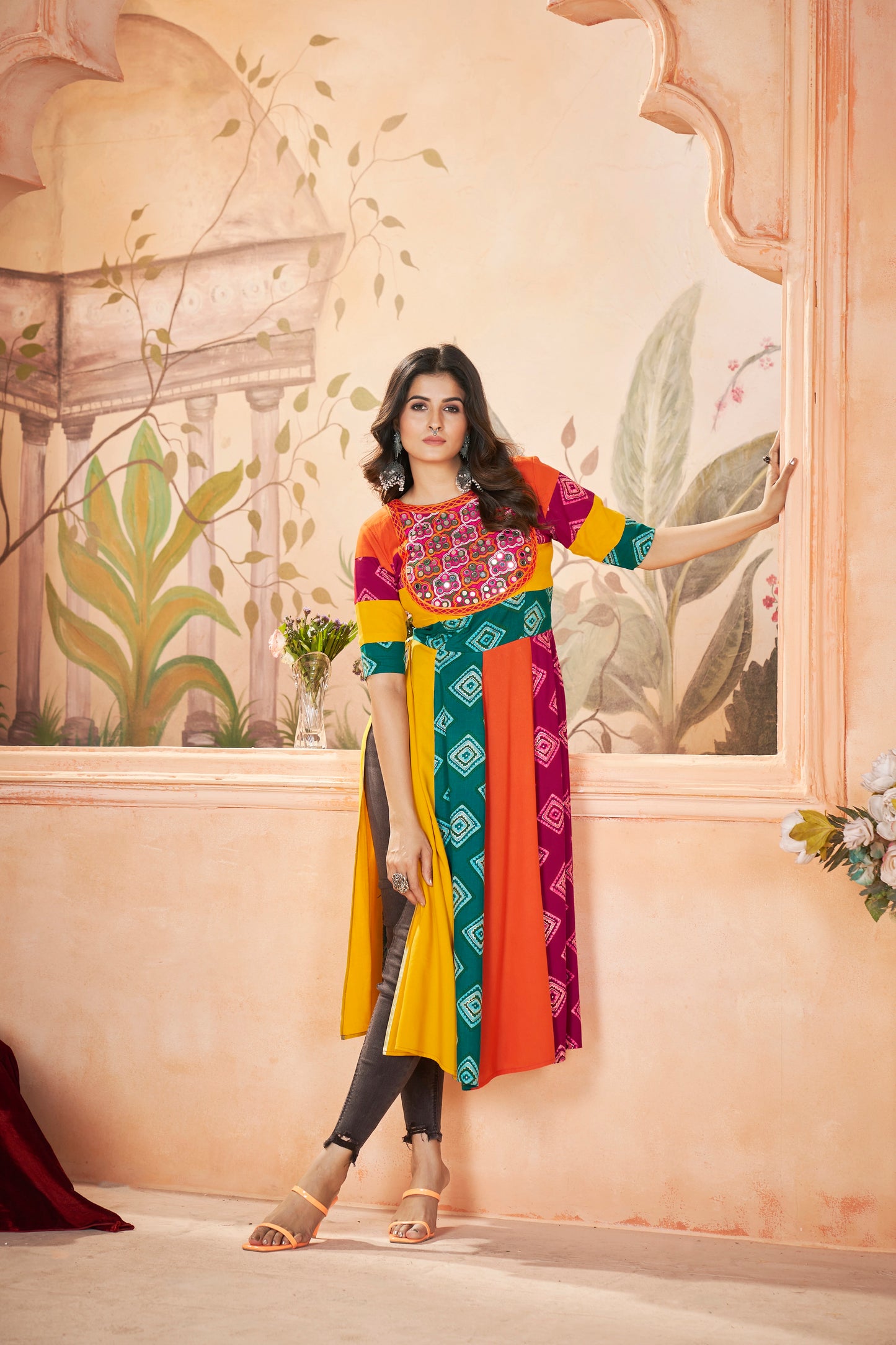 Rayon Casual Kurti with Embroidered