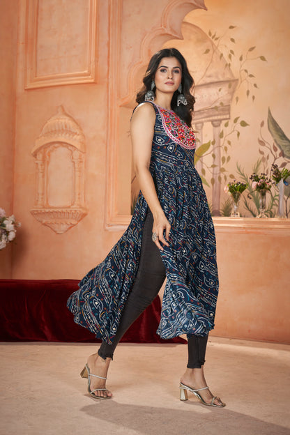 Rayon Casual Kurti with Embroidered