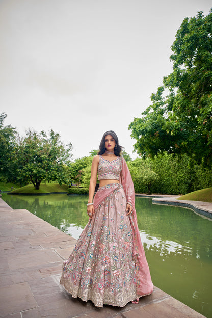 Sequins Work Wedding Wear Lehenga Choli