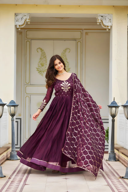 Rangoli Sequence Embroidery Gown