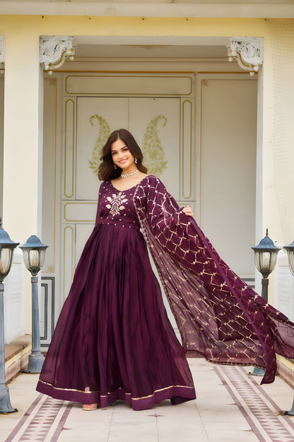 Rangoli Sequence Embroidery Gown