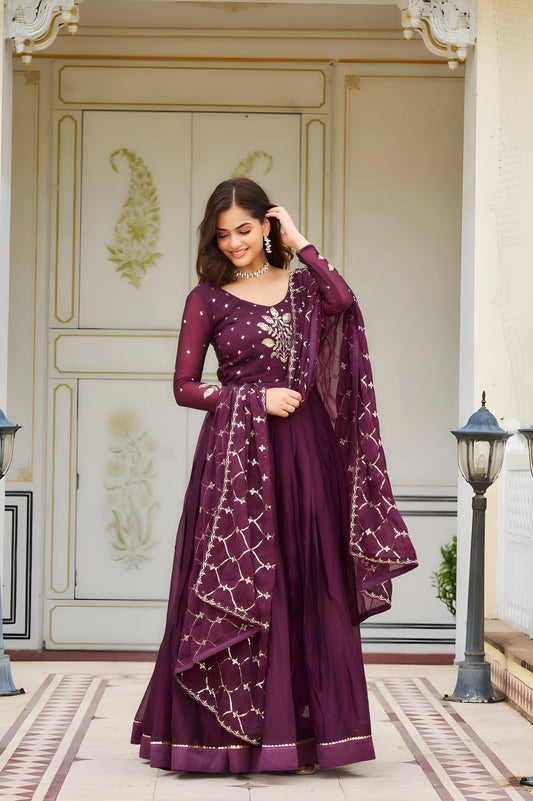 Rangoli Sequence Embroidery Gown