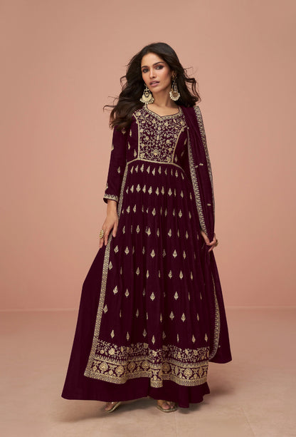 Embroidered Art Silk Pakistani Suit