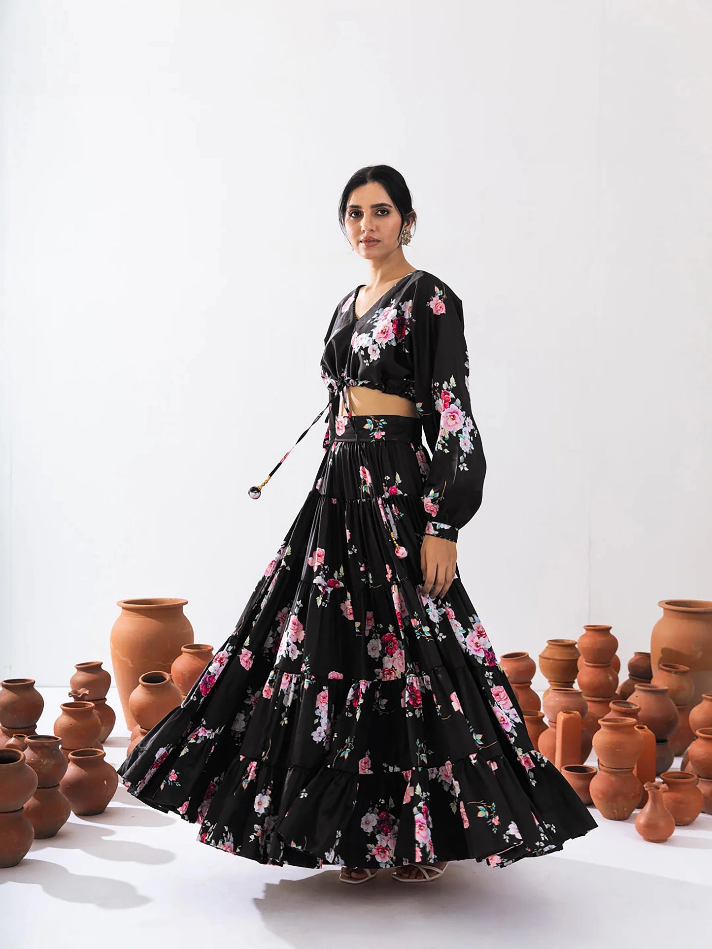 Trendy Crop Top With Lehenga