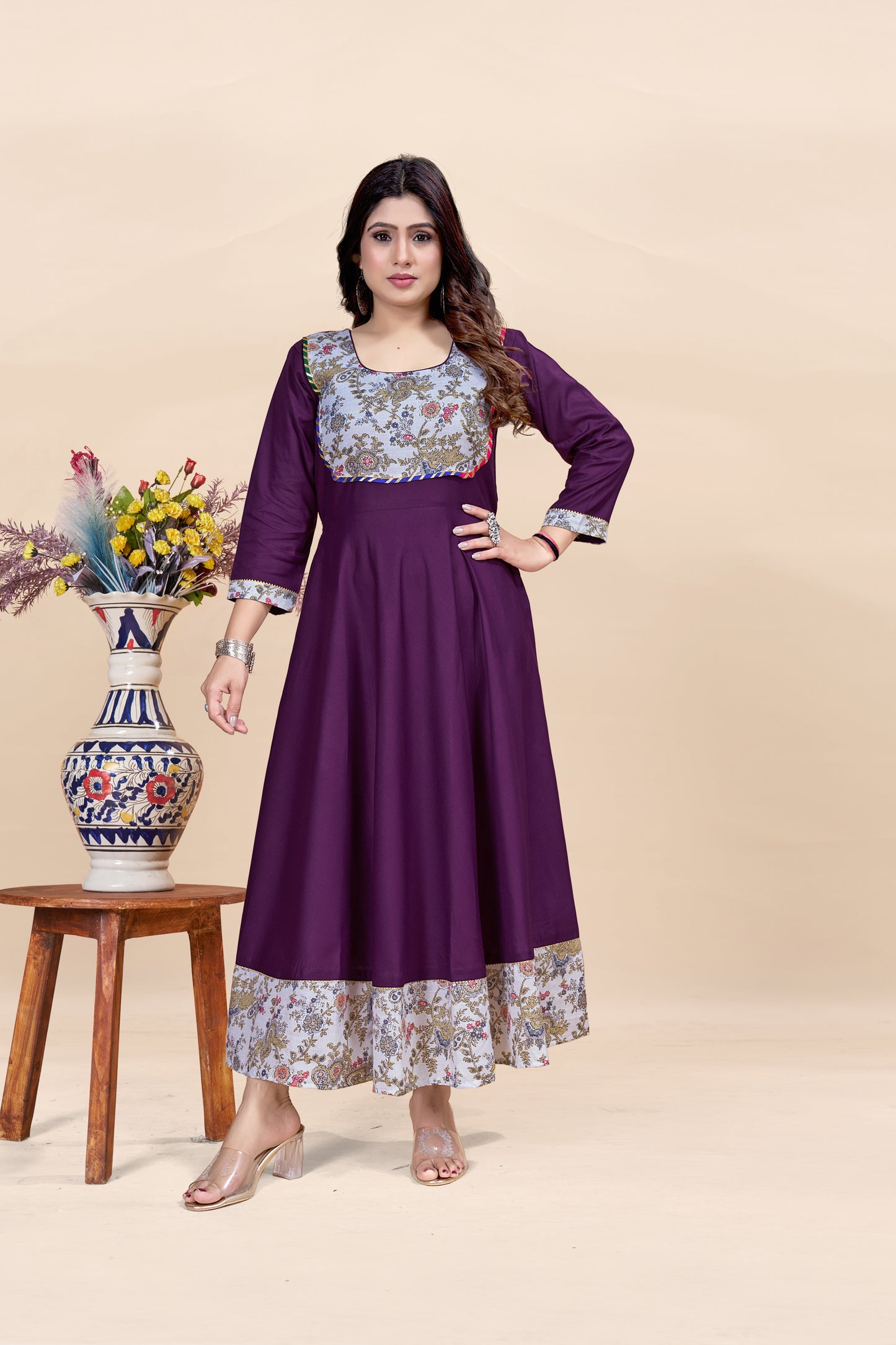 Rayon Printed Readymade Casual Gown -15031