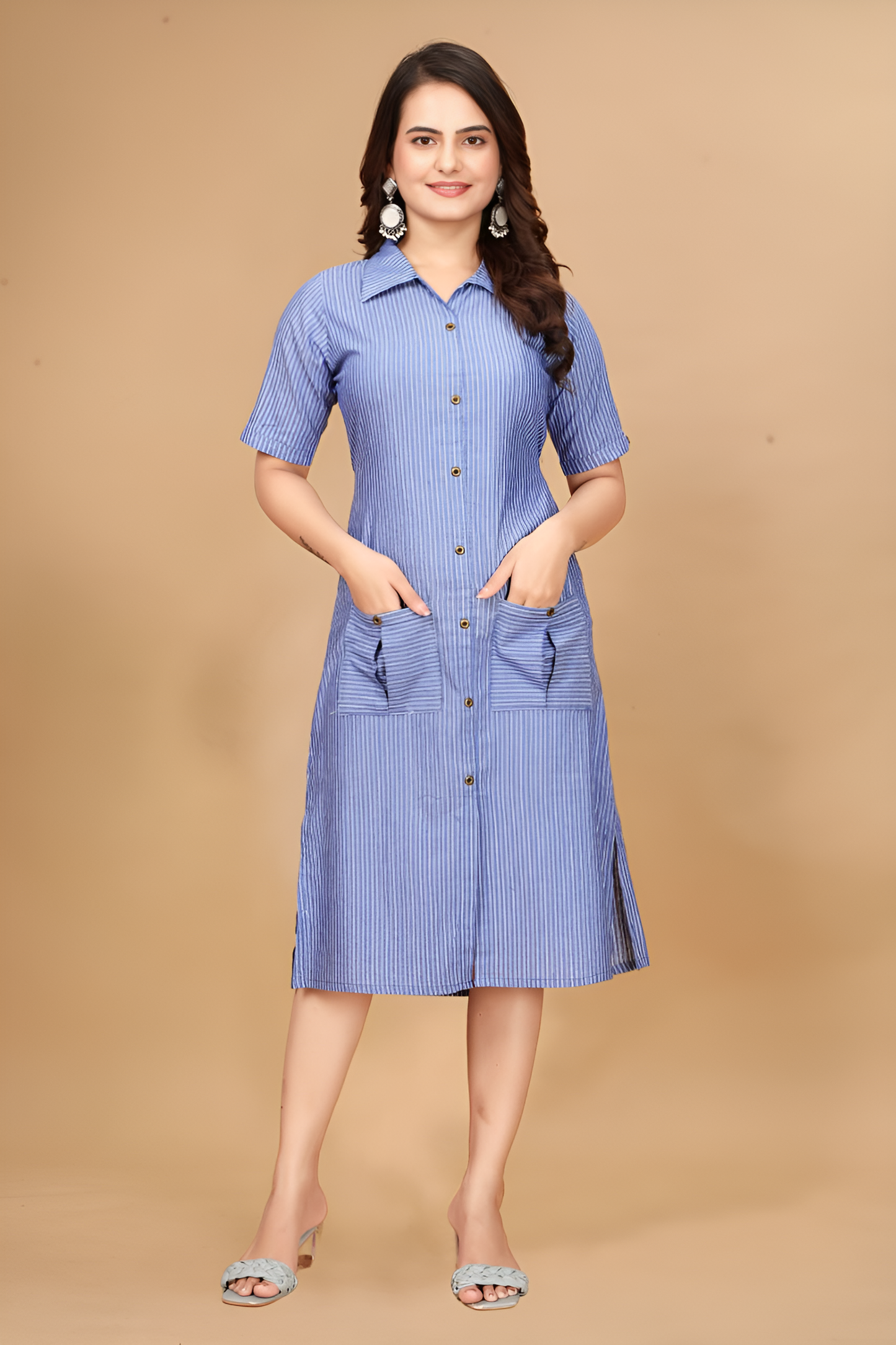 Women Solid Cotton Blend A-line Kurta