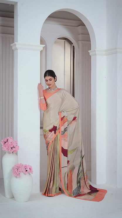 Crepe Soft Silk Party Wear Saree