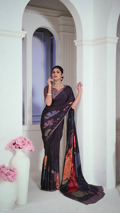 Crepe Soft Silk Party Wear Saree